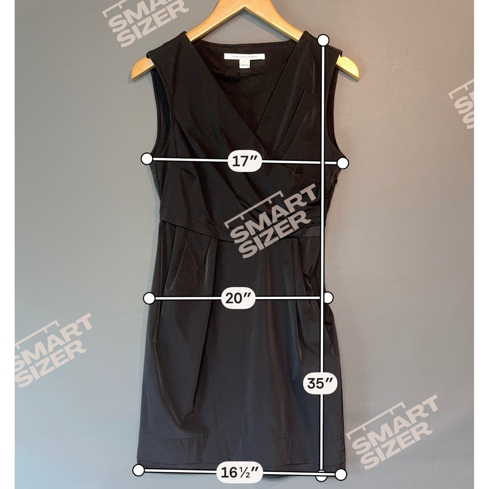 Diane von Furstenberg Neeta Black Faux Wrap Sleeveless Pocket Mini Dress Size 6 - Picture 7 of 7